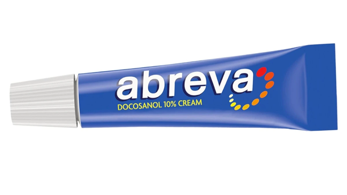 Tube of Abreva 10 Percent Docosanol Cold Sore Treatment cream.