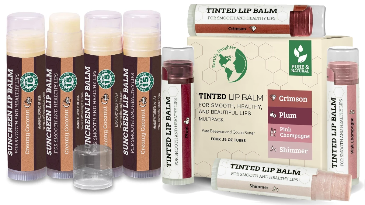 Earth's Daughter USDA Organic Lip Balm tube on a white background.