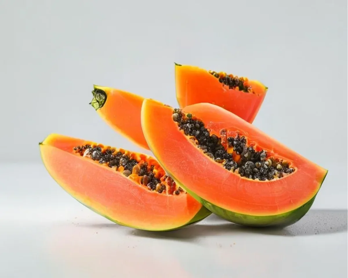 Papaya - 50.33mg lysine, 19.87mg arginine per 100g