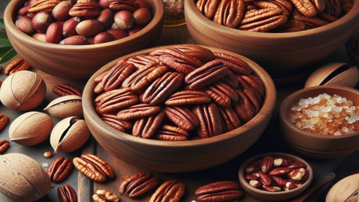 Pecans are true nuts that are high in unsaturated fats.
