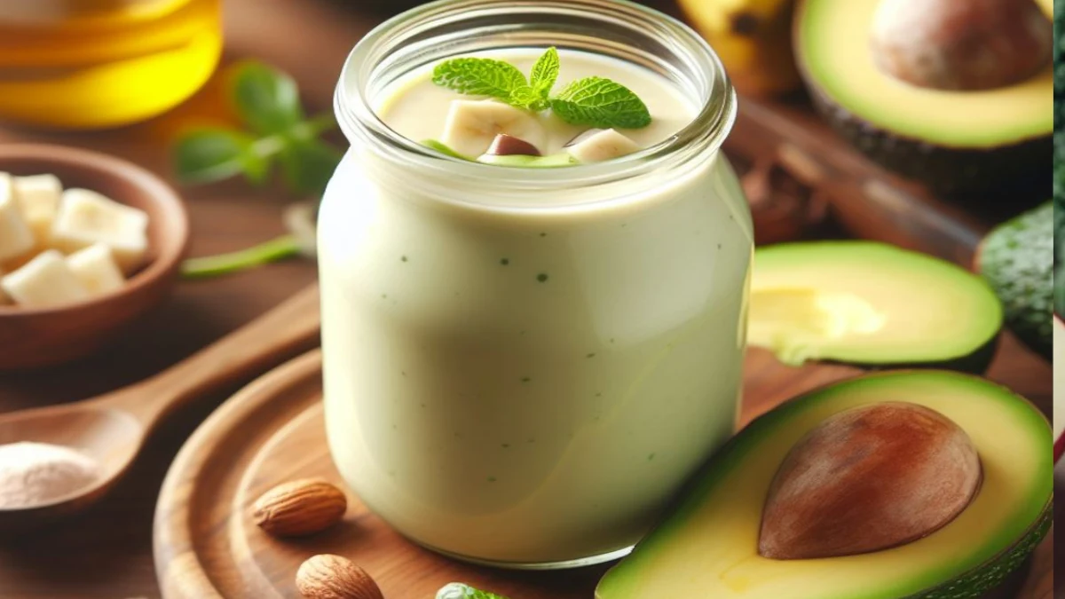 A creamy avocado and banana smoothie.